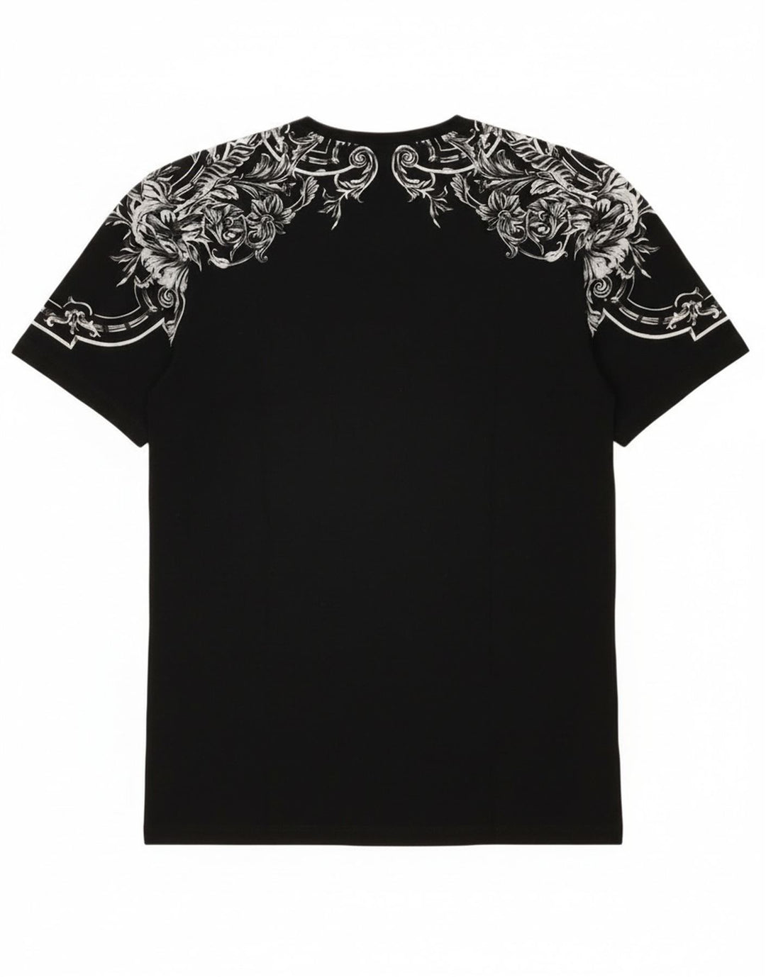 Męski T-shirt z grafiką Zara, duży, czarny w kwiaty