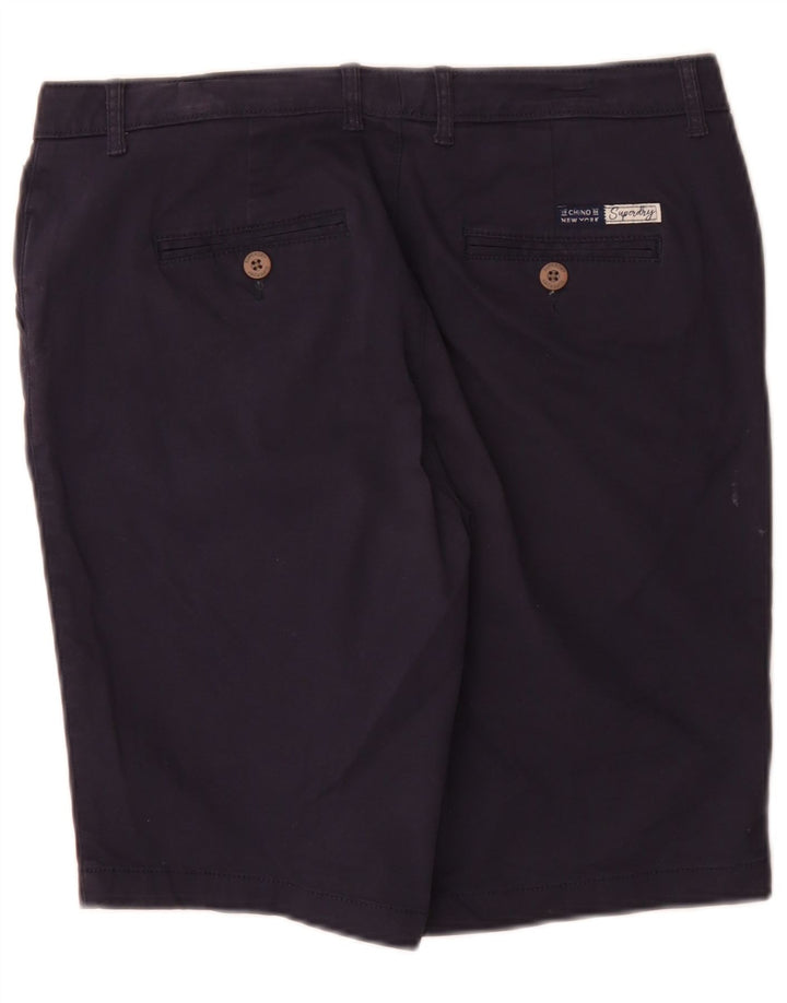Damskie spodenki typu chino Regular Superdry UK 12 Medium W32 Granatowa bawełna
