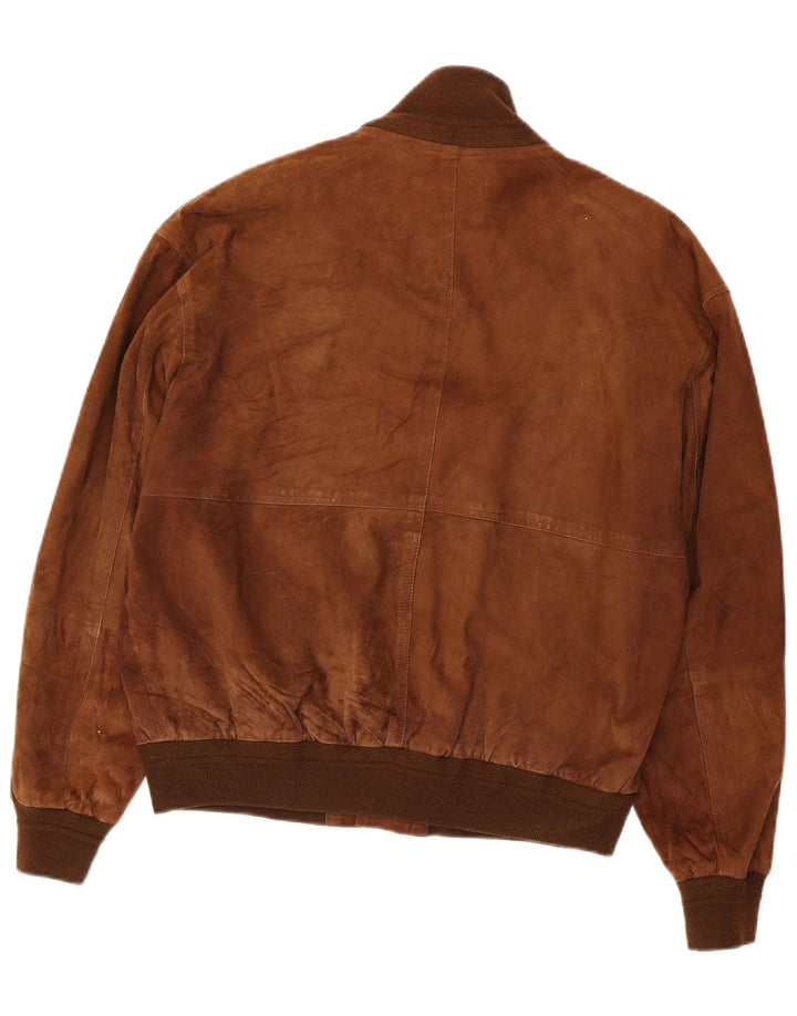 Conbipel Męska zamszowa kurtka bomber IT 48 Średni brązowa skóra