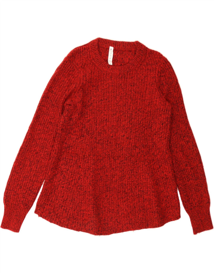 ATHLETA Womens Crew Neck Jumper Sweater UK 14 Medium Red Flecked Wool Vintage Athleta and Second-Hand Athleta from Messina Hembry 