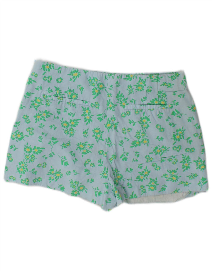 Damskie spodenki Zara, duże, W30, niebieska wiskoza w kwiaty