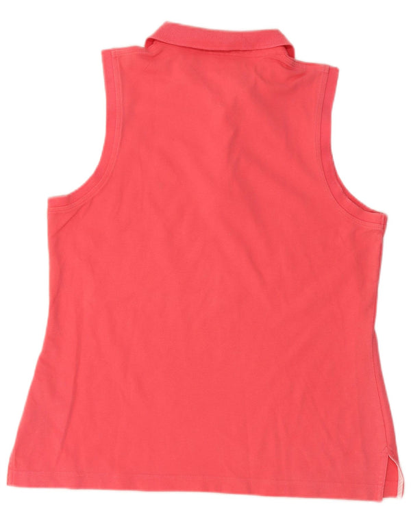 Damska koszulka polo bez rękawów Tommy Hilfiger UK 18 XL, różowa bawełna