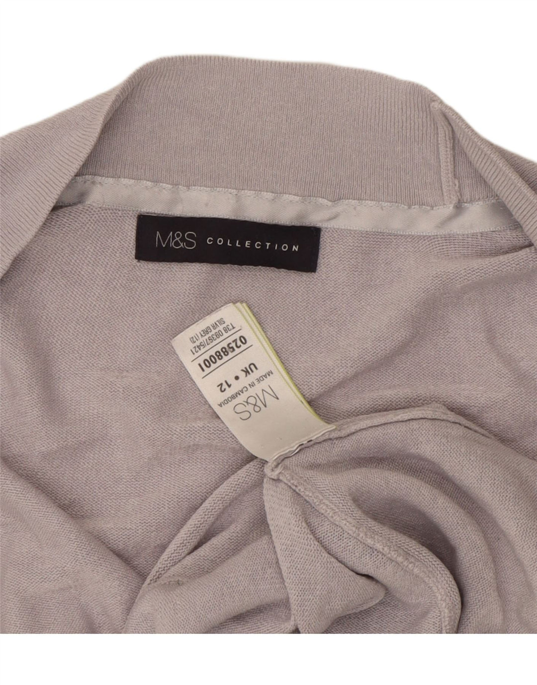 Marks & Spencer Damski sweter rozpinany UK 12 Średni szary akryl