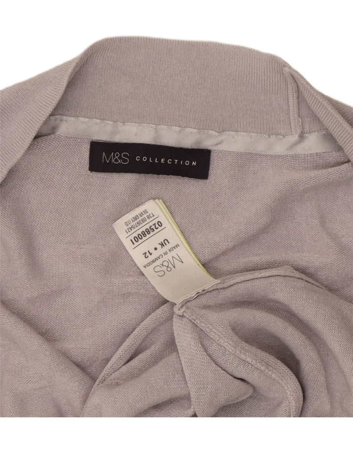 Marks & Spencer Damski sweter rozpinany UK 12 Średni szary akryl