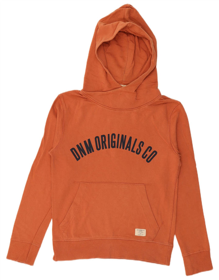 Męski sweter z kapturem JACK & JONES, mały, pomarańczowy