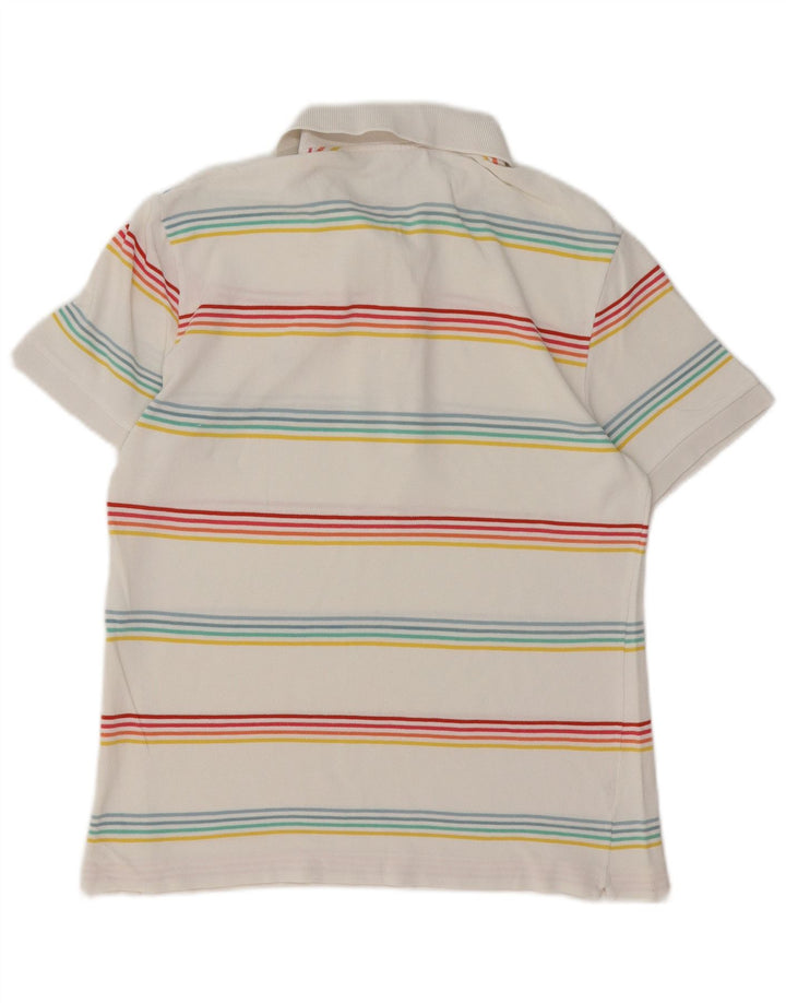 Męska koszulka polo LACOSTE, rozmiar 4, średnia, bawełniana w białe paski