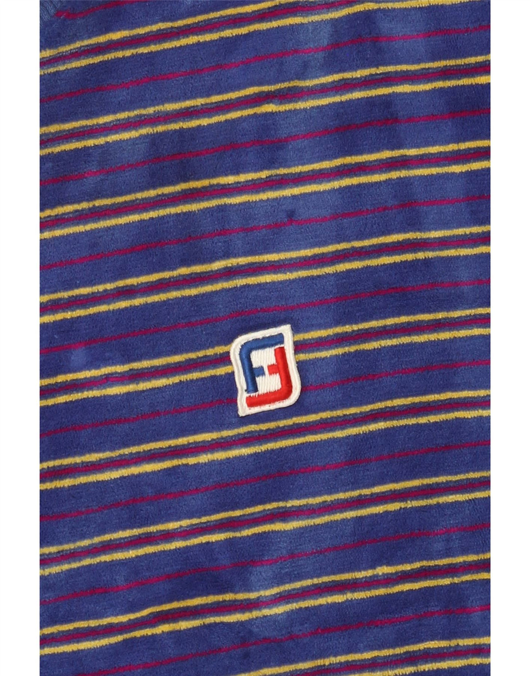 Vintage męska bluza welurowa sweter w małe niebieskie paski