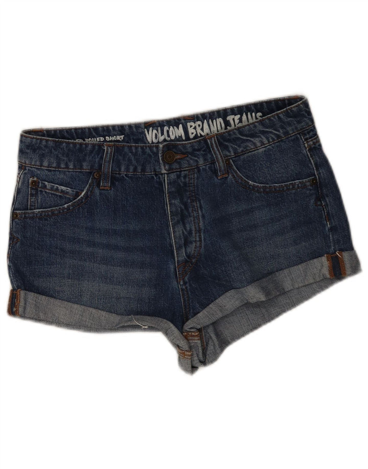 Damskie spodenki jeansowe Volcom W28 Średnioniebieskie bawełniane