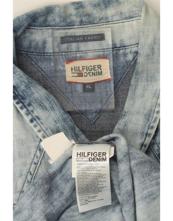 Męska koszula dżinsowa Tommy Hilfiger XL, niebieska, bawełniana