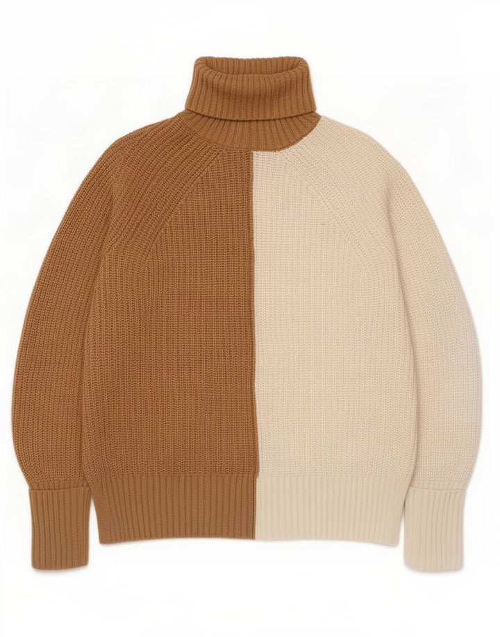 Marks & Spencer Damski sweter z golfem, UK 10, mały, beżowy