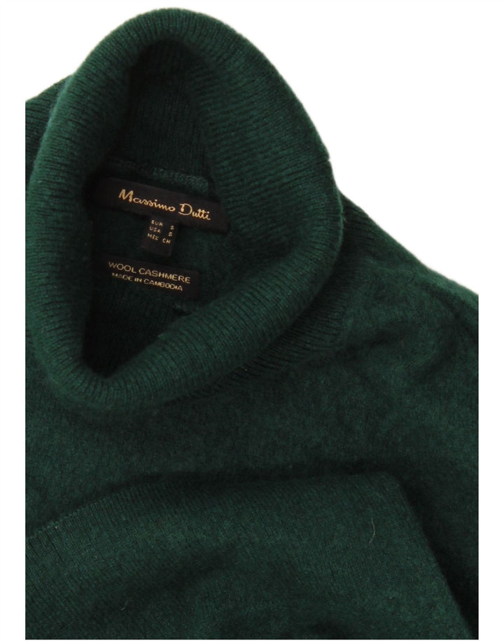 Sweter damski Massimo Dutti z wywijanym dekoltem UK 10 Small Green Wełna
