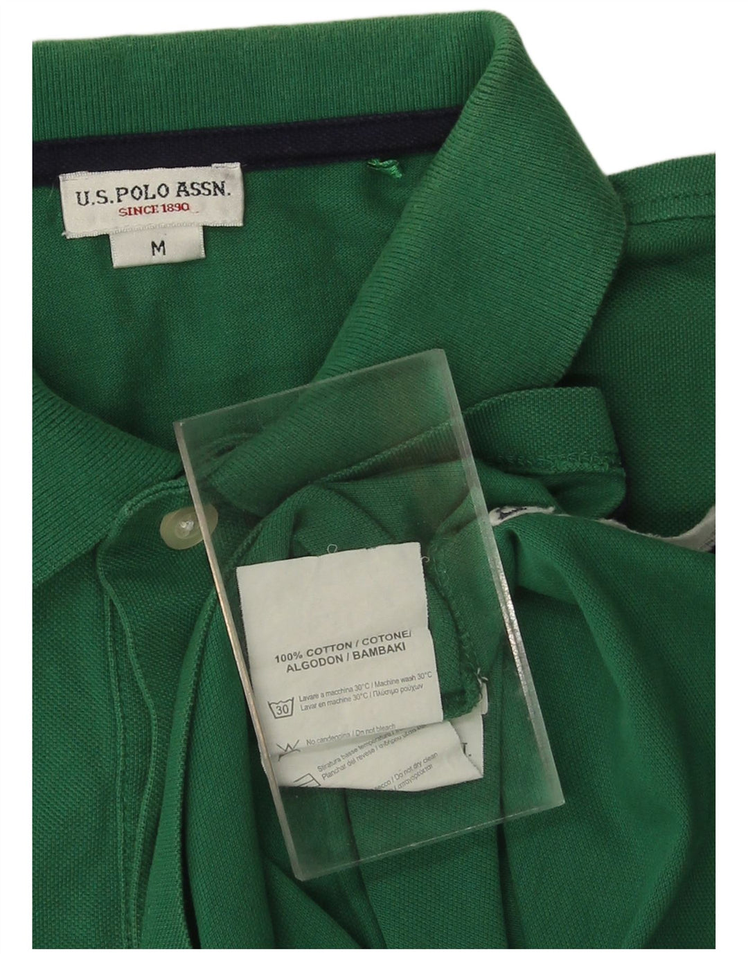 U.S. POLO ASSN. Mens Polo Shirt Medium Green Cotton
