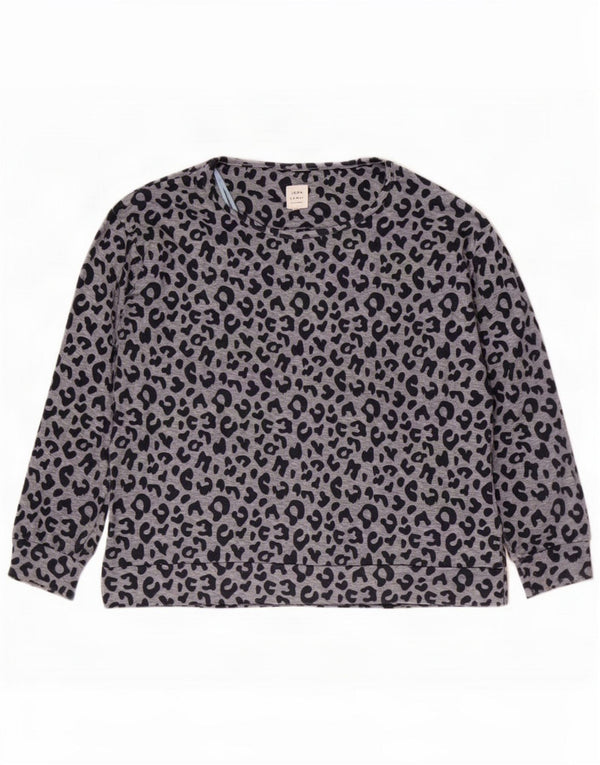 John Lewis Damska bluza oversize Jumper UK 16 Large Grey Animal Print