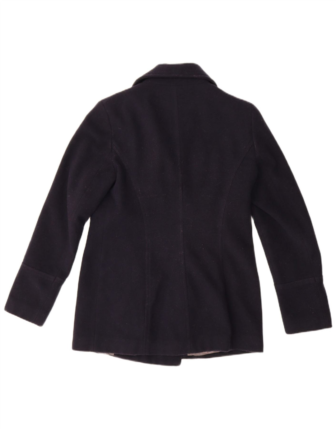 MONSOON Womens Pea Coat UK 10 Small  Navy Blue Wool