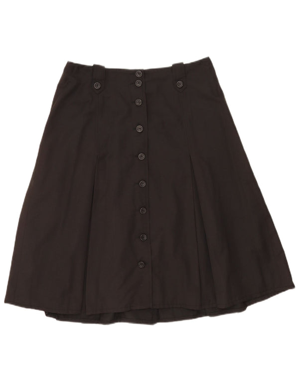 Charles Robertson Womens A-Line Skirt UK 12 Medium W28 L24 Black Cotton