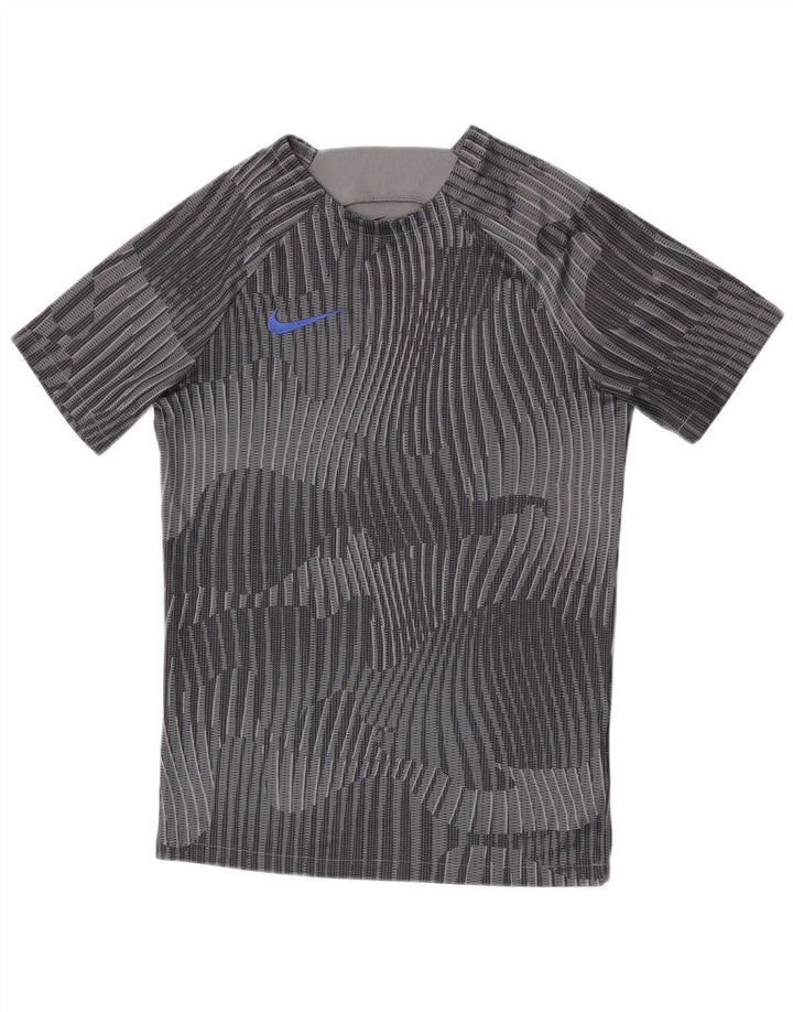 Męski T-shirt z grafiką Nike Dri Fit, mały, szary kamuflaż, poliester