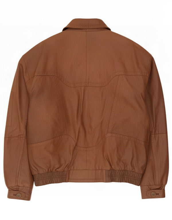 Vintage męska kurtka skórzana IT 52 XL brązowa