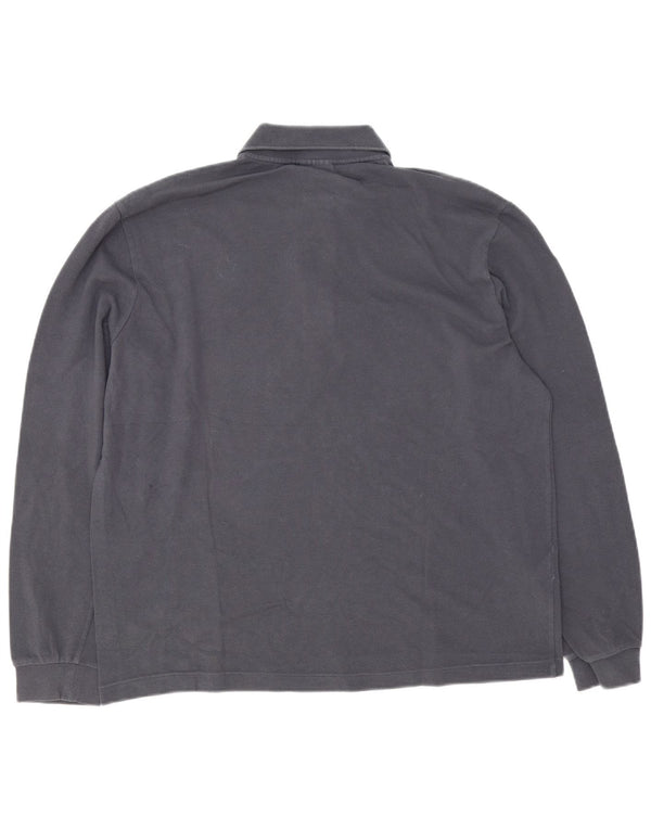 Męska koszulka polo LACOSTE z długim rękawem, rozmiar 5, duża, granatowa, bawełniana