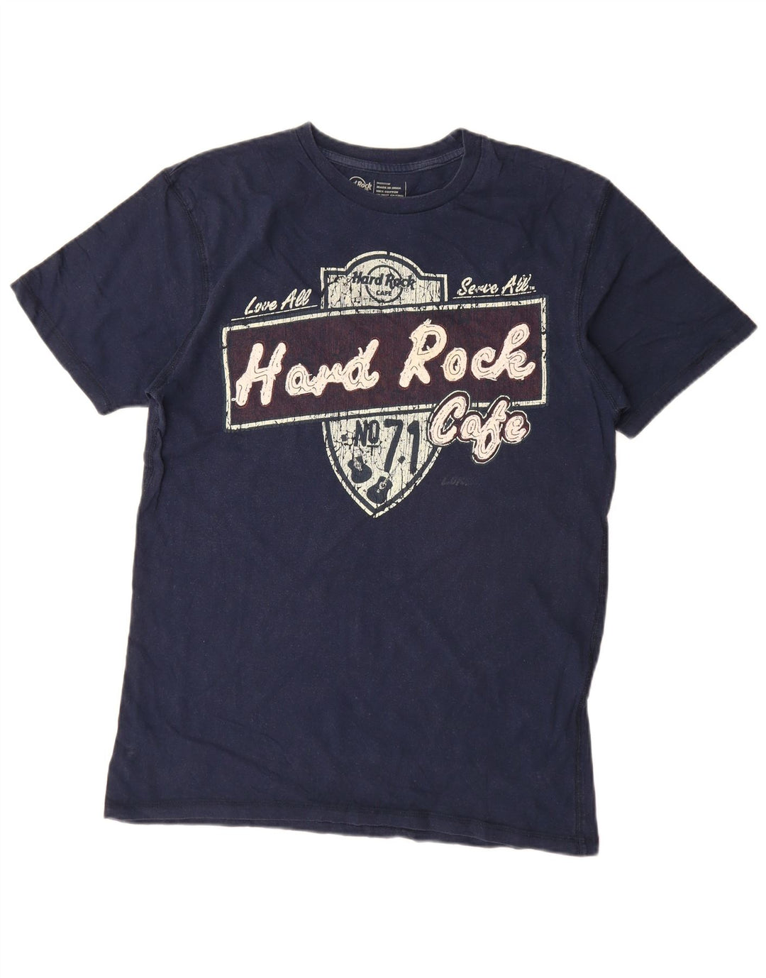 Męska koszulka z grafiką Hard Rock Cafe Top, średnia, granatowa bawełna