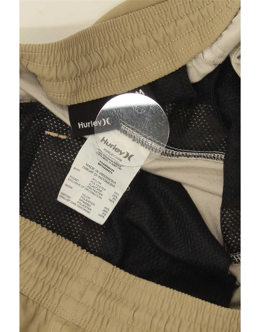 Wodoodporne spodnie męskie Hurley Dri Fit Joggers, nylon w kolorze średniego beżu