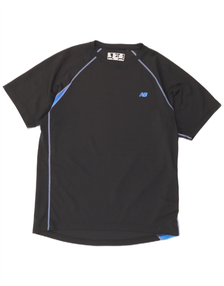 T-shirt męski New Balance Top, średni czarny, poliester z blokami kolorów