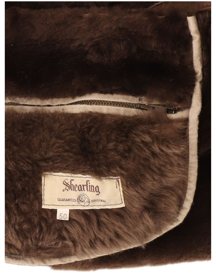 Vintage męska kurtka Shearling IT 50 Large Brown Shearling