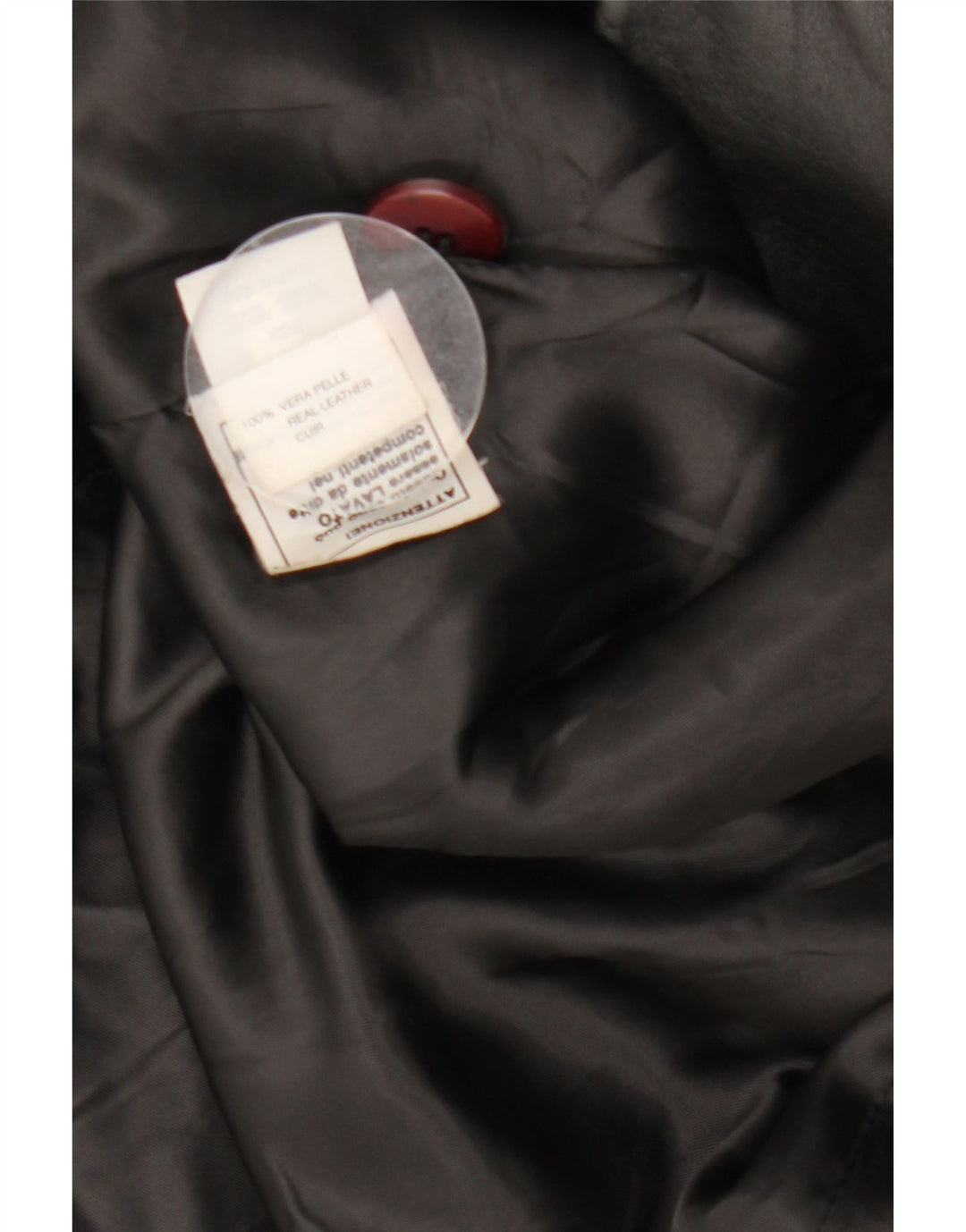 Vintage damski płaszcz skórzany IT 42, średnia czarna skóra