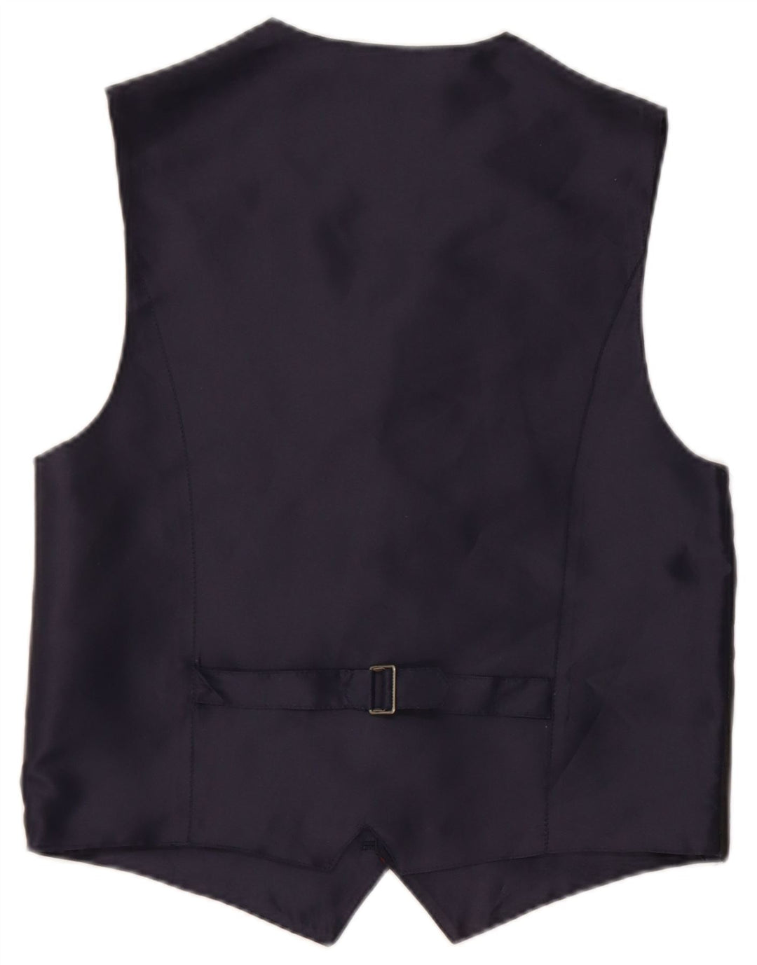 VINTAGE Mens Waistcoat XS Navy Blue Striped Polyester