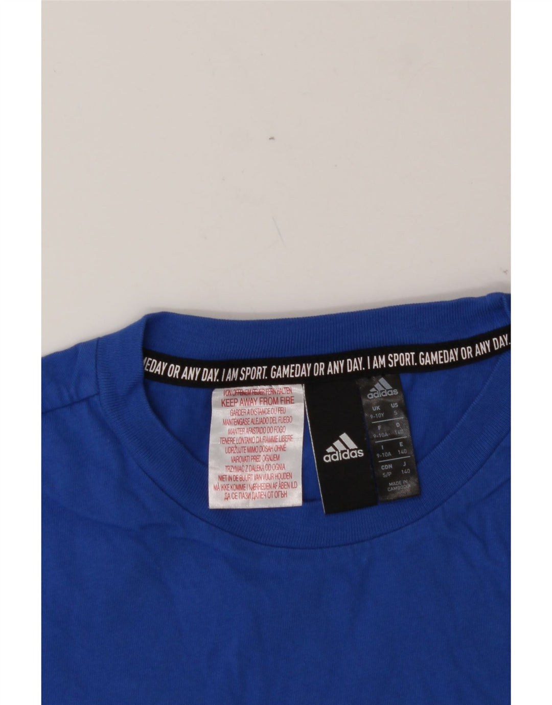 ADIDAS Boys Graphic T-Shirt Top 9-10 Years Blue Vintage Adidas and Second-Hand Adidas from Messina Hembry 