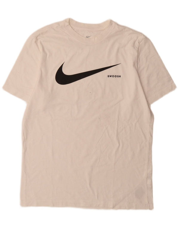 Męska koszulka z grafiką Nike, średnia, biała, bawełniana koszulka sportowa