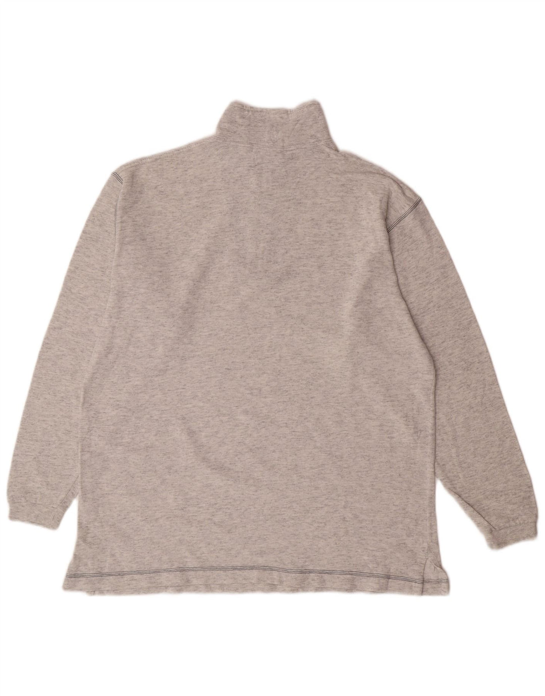 CHAMPION Mens Zip Neck Sweatshirt Jumper Medium Grey Cotton