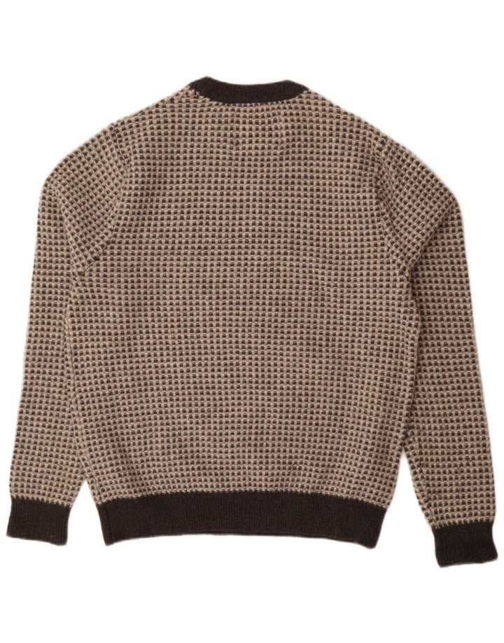 Jack Wills Męski sweter z okrągłym dekoltem XL, szara, wełniana nakrapiana