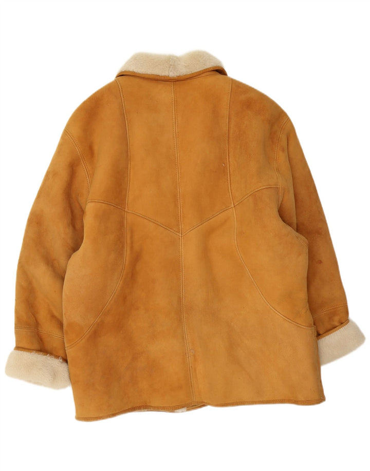 Vintage damska oversize'owa kurtka Shearling UK 20 2XL Brązowa Shearling