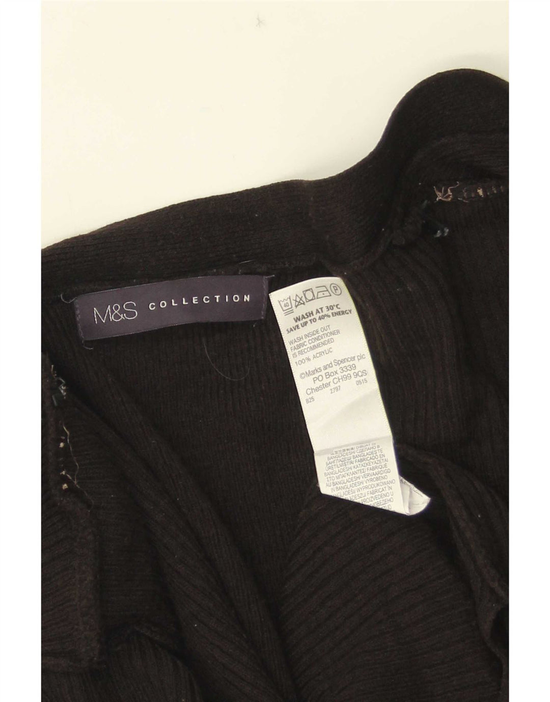 Marks & Spencer Damski sweter rozpinany o długim kroju, UK 16, duży, czarny