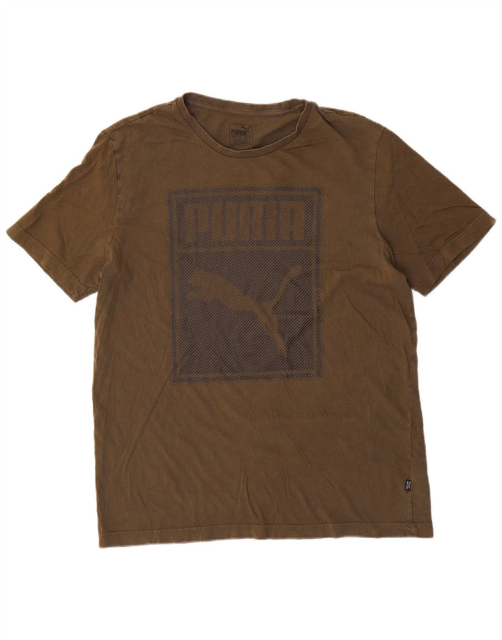 Męski T-shirt Puma z grafiką, duży, zielony, bawełniany