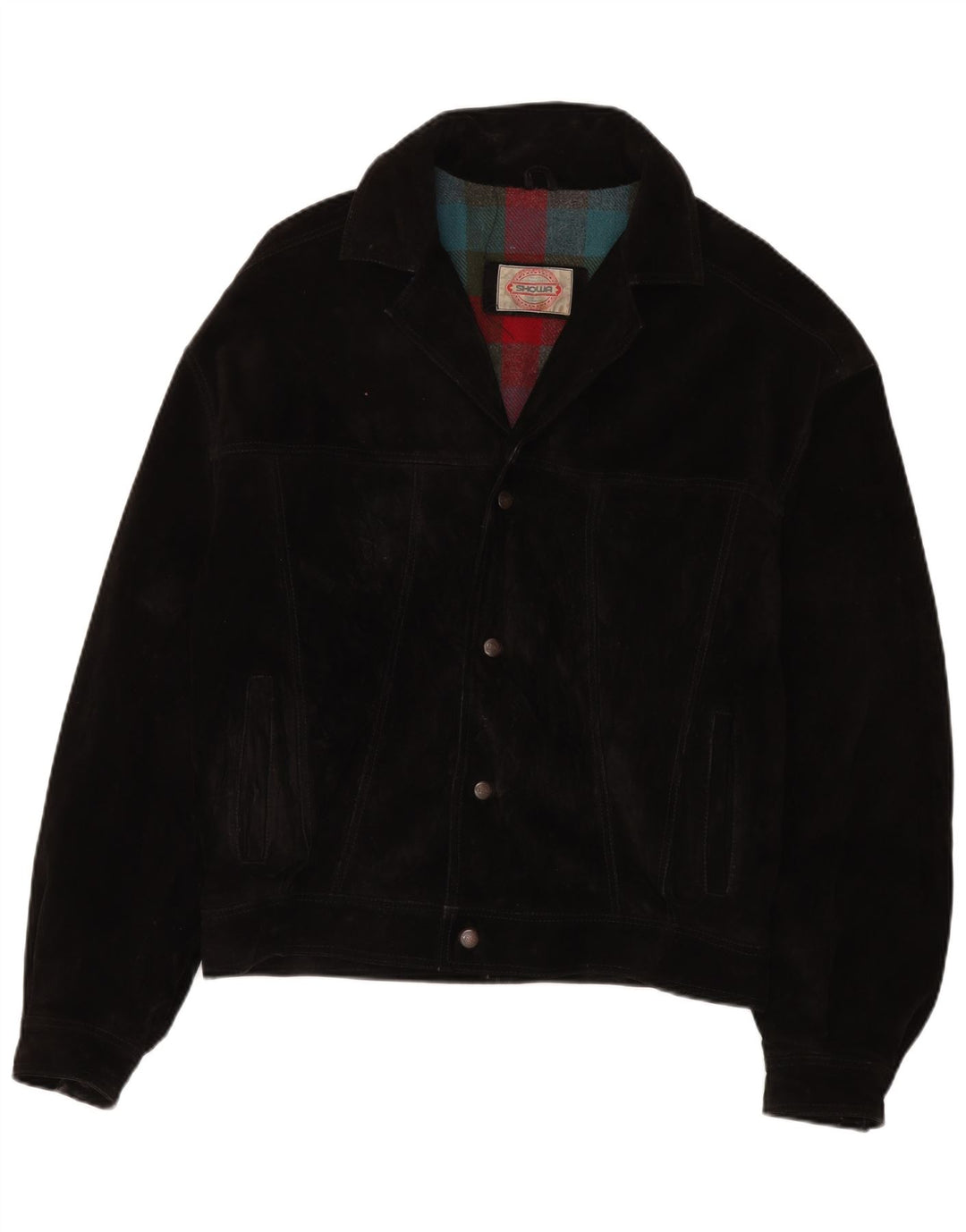 Vintage męska zamszowa kurtka bomber IT 50 duża czarna skóra