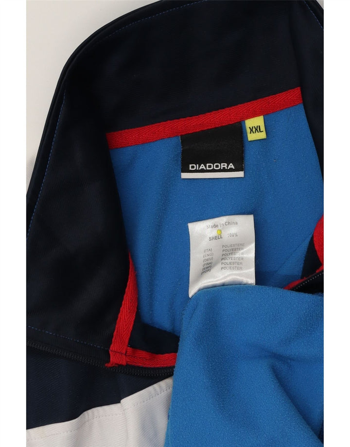 Męska kurtka dresowa Diadora 2XL Niebieski poliester z blokami kolorów