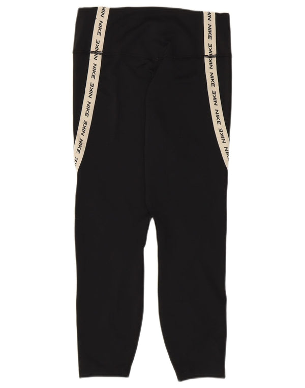 Damskie legginsy NIKE Dri Fit Graphic Capri UK 12, średni czarny, blok kolorów