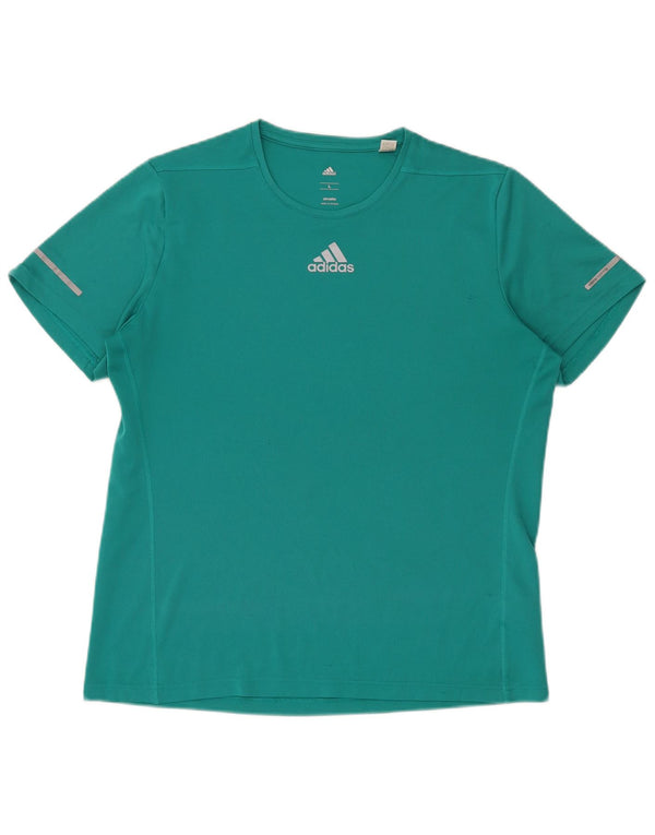 Adidas Męska koszulka Climalite Top, duża, turkusowa, poliester