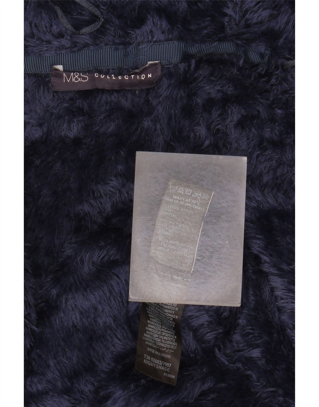 Marks & Spencer Damska kurtka oversize ze sztucznego futra UK 10, mała, granatowa