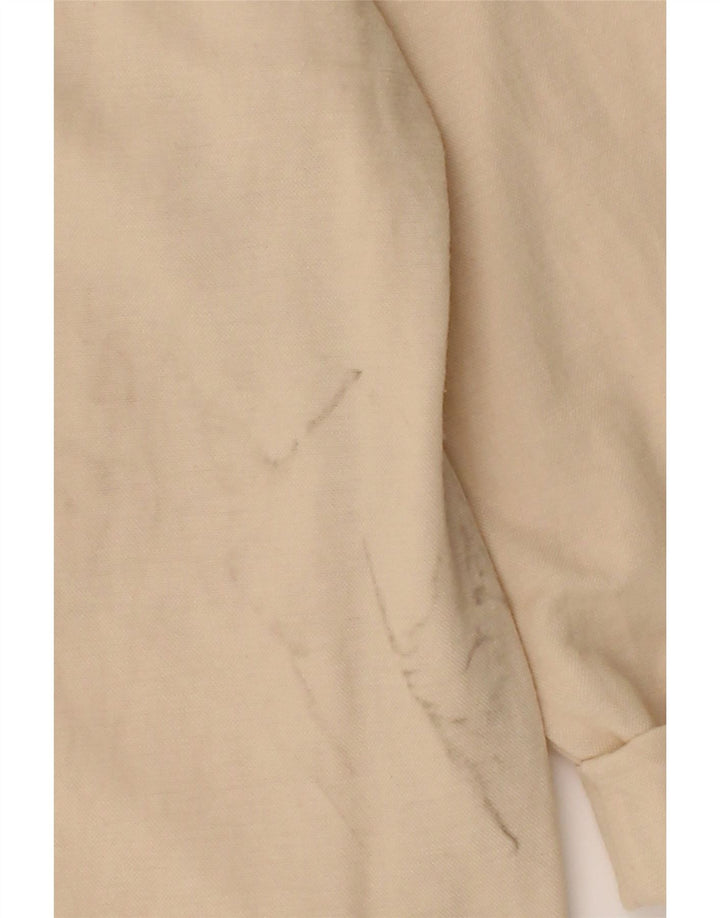 MASSIMO DUTTI Womens Oversized 3/4 Sleeve Shirt UK 6 XS Beige Vintage Massimo Dutti and Second-Hand Massimo Dutti from Messina Hembry 