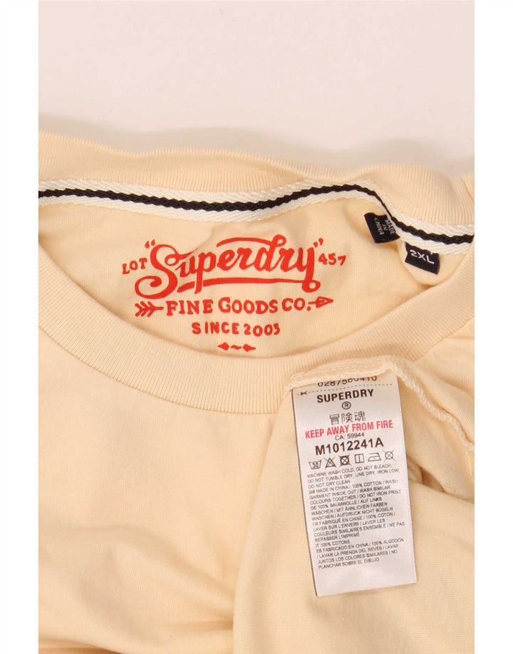 T-shirt męski Superdry 2XL, beżowy, bawełniany