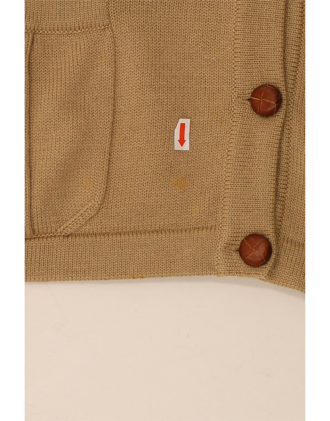 LUISA SPAGNOLI Damski sweter kardigan UK 14, duża beżowa wełna