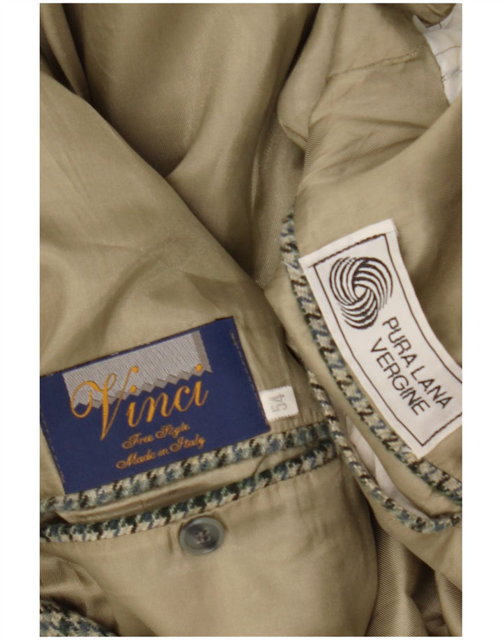 Męska marynarka zapinana na 2 guziki Vinci IT 54 2XL Szara wełniana kratka