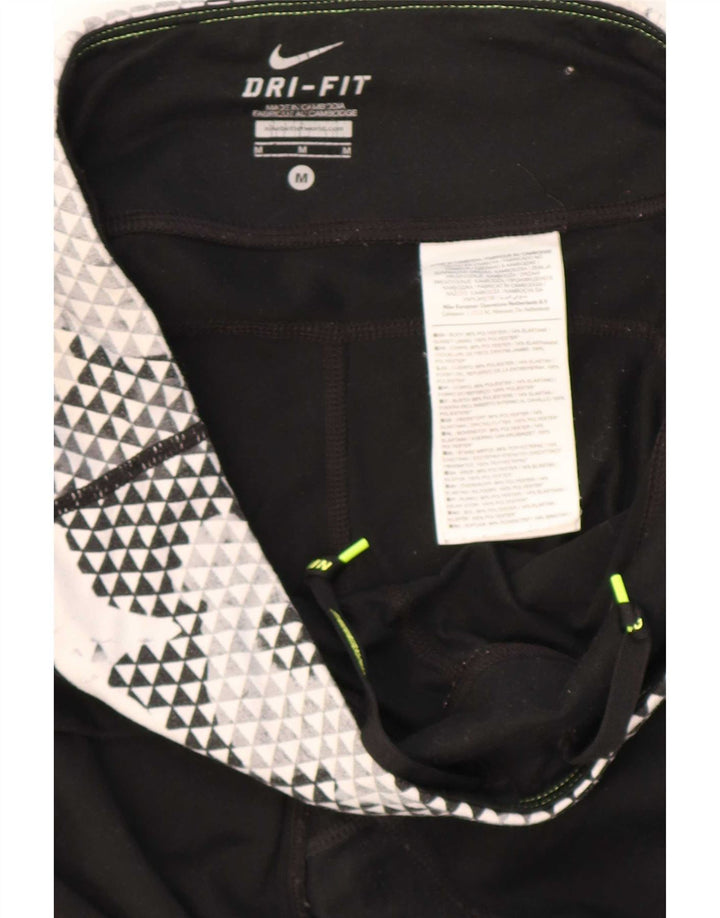 Damskie legginsy Nike Dri Fit UK 14, średni czarny geometryczny poliester