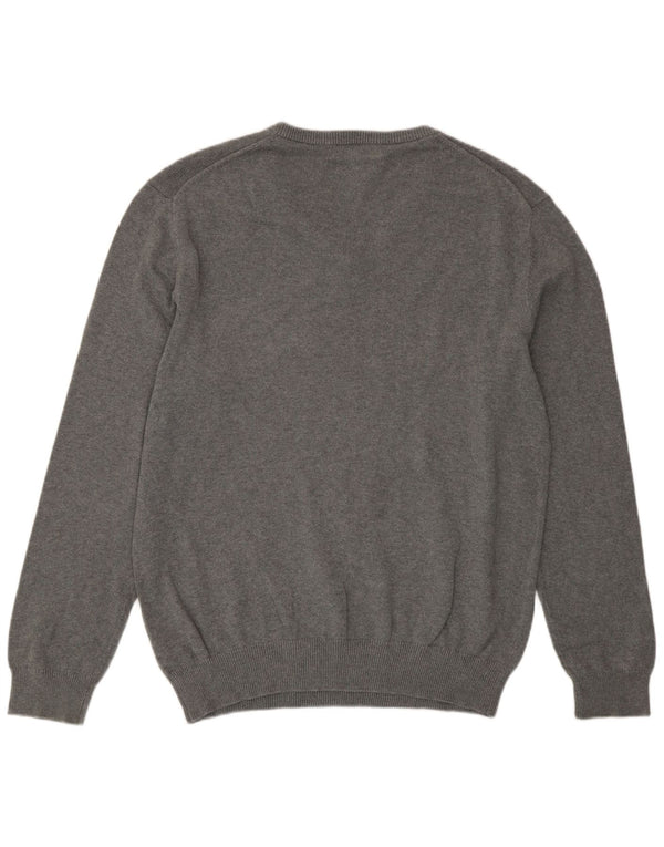 Crew Clothing Męski sweter z dekoltem w kształcie litery V, XL, szary, bawełniany