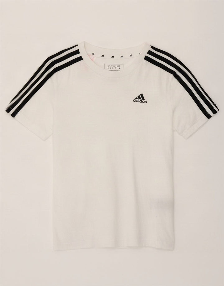 Adidas Chłopięcy T-Shirt Top 7-8 Lat Biała Bawełna