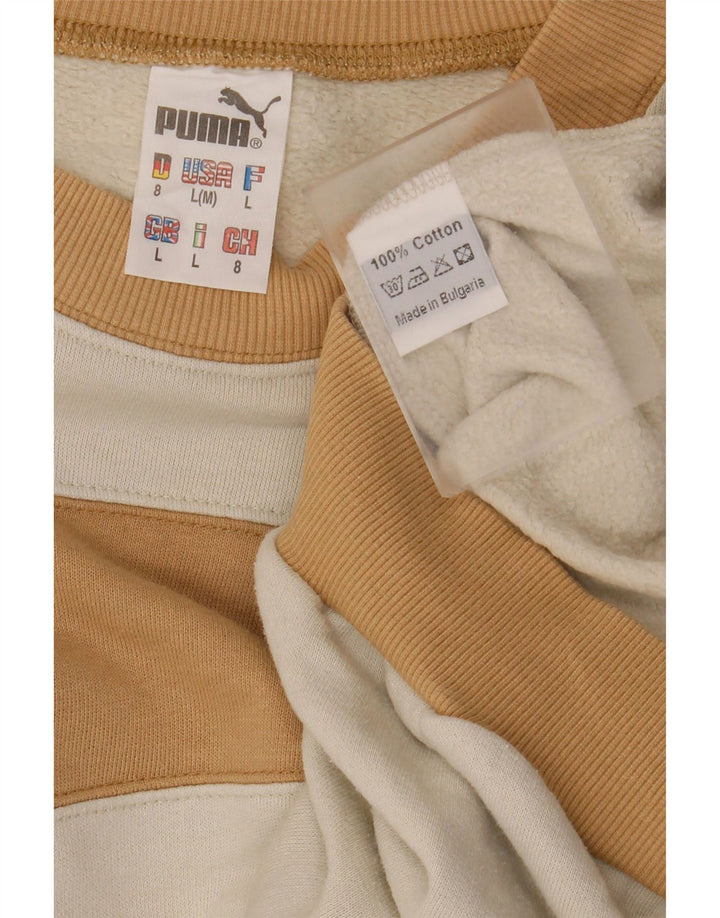 Męski sweter PUMA, duży, biały, bawełniany z blokami kolorów