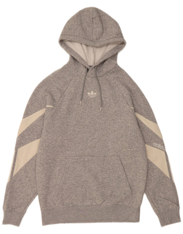 Adidas Męska bluza z kapturem XS Szara bawełna z blokami kolorów