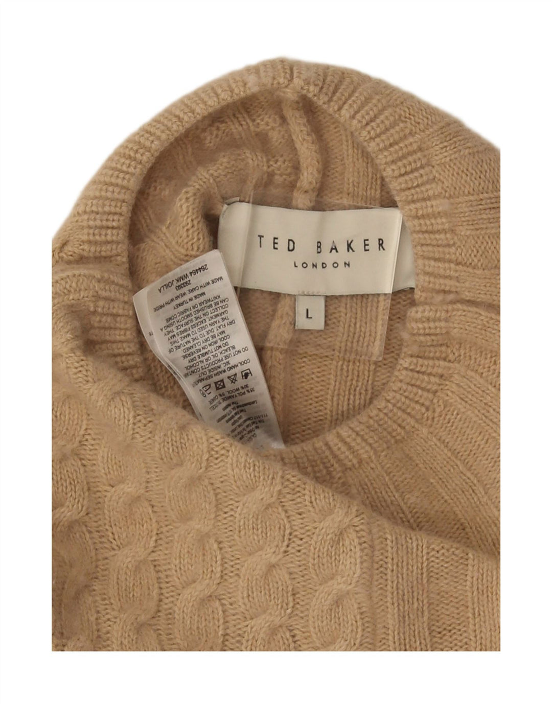 Damski sweter poncho Ted Baker UK 16, duży, beżowy poliamid